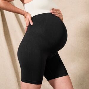 BLANQI Maternity Belly Support Girlshort | Black Leggings Medium Shorts